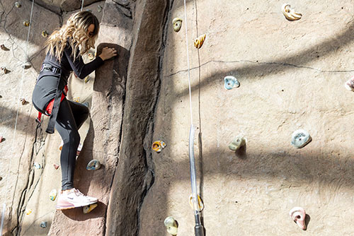 Rock Climbing Wall is Available at this Gym.